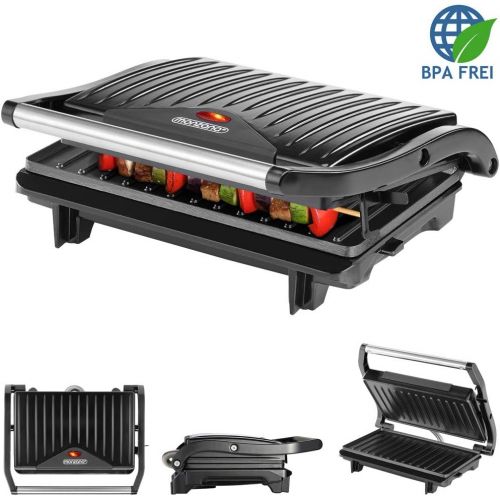  [아마존베스트]monzana Contact Grill, Table Grill - Non-Stick Coating - Sandwich Toaster, Panini Maker - BPA-Free