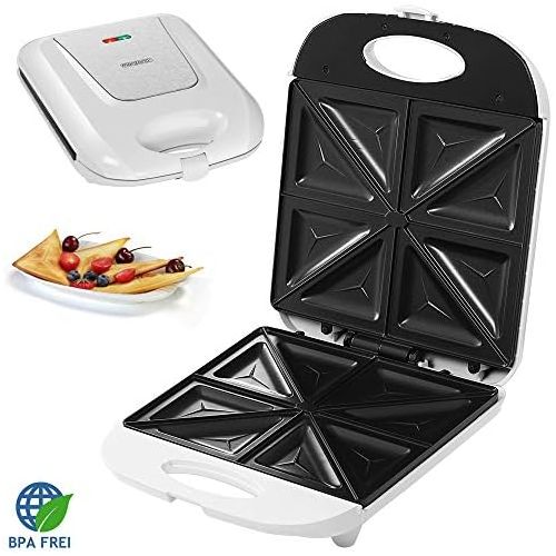  [아마존베스트]Monzana Sandwich Maker XXL with Non-Stick Coating Panini Maker 1000 Watt Sandwich Grill BPA-Free 4 Sandwiches Grill Basket White