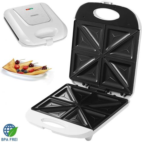  [아마존베스트]Monzana Sandwich Maker XXL with Non-Stick Coating Panini Maker 1000 Watt Sandwich Grill BPA-Free 4 Sandwiches Grill Basket White