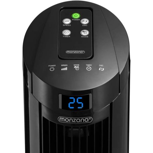  [아마존베스트]Monzana Tower Fan 90° Oscillation Angle Remote Control 3 Speed Levels 84 cm Timer Turbo Function Black