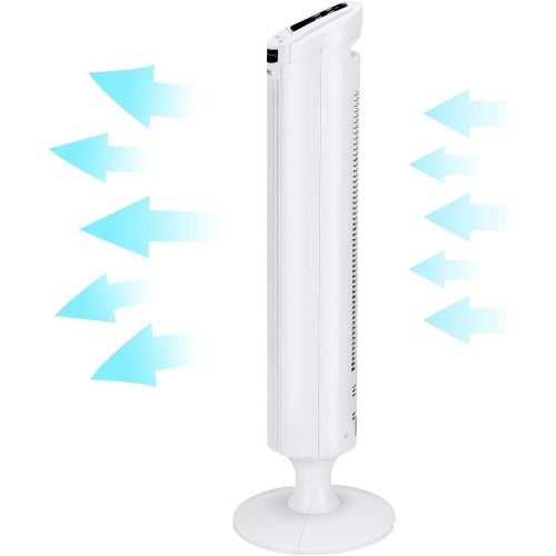  [아마존베스트]Monzana Tower Fan with Remote Control 3 Speed Levels Digital Display White Column Fan Floor Fan Air Cooler Fan