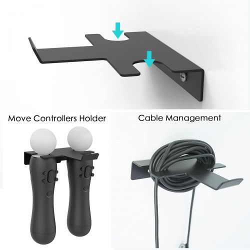  [아마존베스트]Monzlteck wall mount for ps4 VR, Headset ,Move Controller Holder,Space Saving