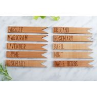 /MoodForWood HERBARIUM - set of solid Cedar wooden Herb Markers, personalized, organic, perfect gift idea, Christmas gift idea