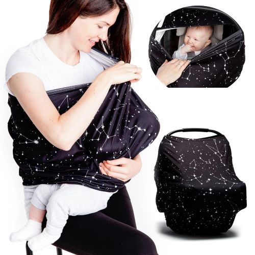  Moody Park Baby - Baby Car Seat Cover and Nursing Cover (Constellation Print)