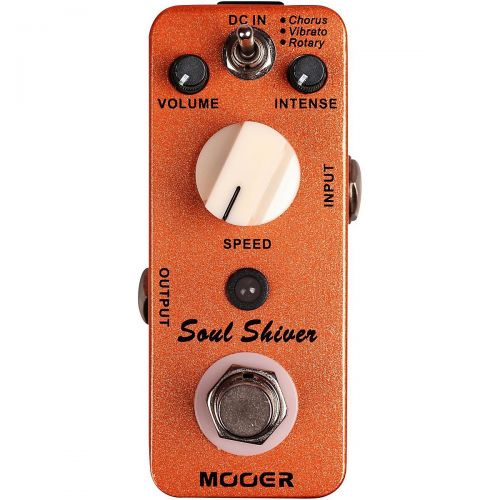  Mooer},description:The Mooer Soul Shiver delivers three classic 60s sounds: Chorus, Vibrato, and Rotary Speaker. Get ready for an all-out, retro psychedelic trip.Chorus: A high qua