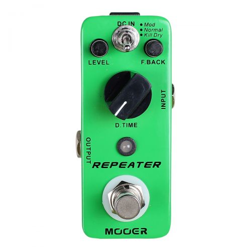  Mooer},description:The Mooer Repeater Digital Delay is a compact pedal that delivers three different modes through its toggle switch. The three modes are Mod, Normal and Kill Dry.