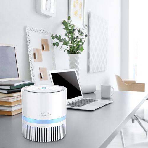  [아마존 핫딜]  [아마존핫딜]Mooka MOOKA Air Purifier, Air Cleaner with 3-in-1 True HEPA Filter for Home and Office, Odor Allergies Eliminator for Smoke, Dust, Pets, 3 Stage Filtration, Night Light, 3-Year Warranty