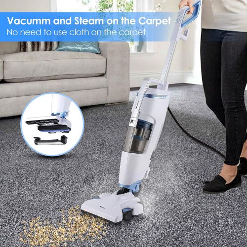  [아마존베스트]Moolan Steam Mop, Floor Steamer, 10 in 1 Detachable Handheld Tile Cleaner, Hard Wood Floor Cleaner for Carpet, Hardwood, Laminate, Tiles, Vinyl