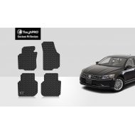 Moon%C2%AE ToughPRO Floor Mats Set (Front Row + 2nd Row) Compatible with Volkswagen Passat - All Weather - Heavy Duty - (Made in USA) - Black Rubber - 2012, 2013, 2014, 2015, 2016, 2017, 2018