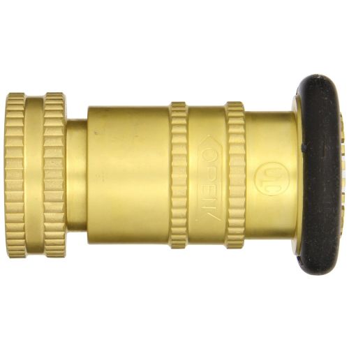  Moon 7171-1511 Brass Fire Hose Nozzle, Industrial Fog, 85 gpm, 1-12 NPSH