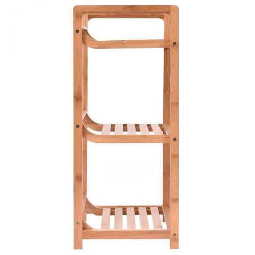  MoonNewyork Bamboo Storage Organizer Table Shelves Book Display Rack Stand Kitchen Bathroom