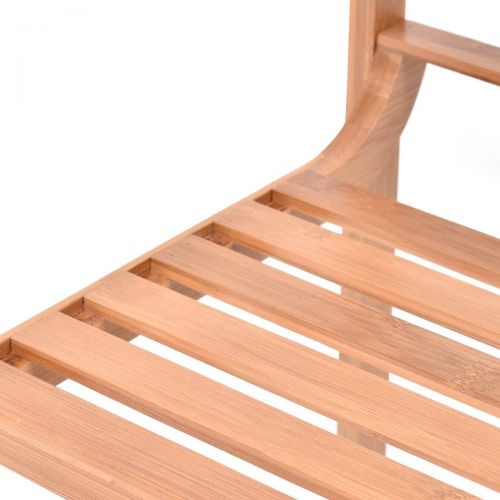  MoonNewyork Bamboo Storage Organizer Table Shelves Book Display Rack Stand Kitchen Bathroom