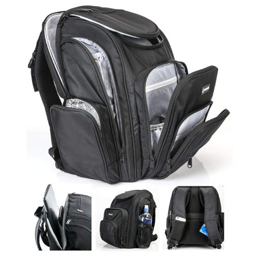  Moondo Parent Backpack- The Perfect Combination of a Travel, Laptop & Diaper Bag Backpack- Large Capacity Designed to Make Airport Travel with Kids Easier and More Functional- Blac