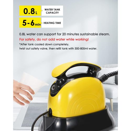  Moongiantgo 1500W Steam Cleaner High Temperature Floor Carpet Cleaning Steamer with Versatile Accessories Fast Heat Vapor Cleaning Machine for Home Use Kitchen Bathroom Window Cars