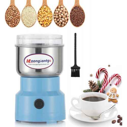  Moongiantgo Mini Spice Coffee Grinder Electric 10s Fast Grinding Multifunction Smash Machine Dry Grain Mill Grinder for Spices Seeds Rice Beans Seasonings (Blue, 110V)