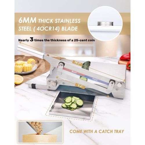  Moongiantgo Manual Frozen Meat Slicer Bone Cutter Ribs Chicken Cutter Stainless Steel Cutting Machine for Lamb Chops Pork Beef Fish Vegetable Meat Chopper (KD0265)