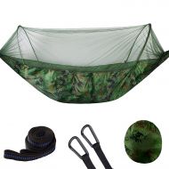 Moonky camping-hammocks Camping Hammock with Mosquito Net Pop Up Light Portable Outdoor Parachute Hammocks Swing Sleeping Hammock Camping Stuff