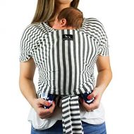 Baby Carrier Wrap by Moonlight Babies | Breathable Soft and Stretchy Material | Ergonomic, Safe & Secure for Newborns, Babies & Infants - Gray and White Stripe