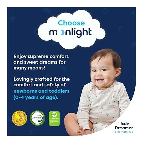 Moonlight Slumber Little Dreamer Crib Mattress - Firm, Dual Sided, Standard Size, Waterproof, 5in.