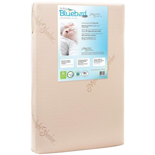  Moonlight Slumber Mini Crib Mattress 5 Dual Firmness: Baby Bluebird Waterproof Portable Crib & Toddler Bed Mattress : Cool Gel Memory Foam + Removable Plush Cotton Cover. Hand Made