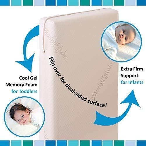  Moonlight Slumber Mattress Combo: Baby Bluebird Dual Firmness, Lightweight, Waterproof Crib Mattress and Toddler Mattress with Cool Gel Memory Foam + Easy Off Premium Cotton Cover