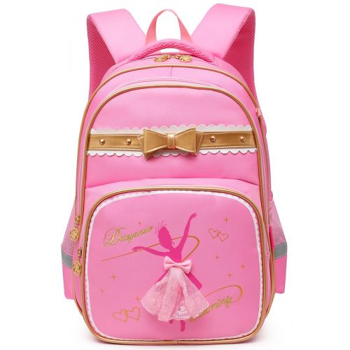  Moonmo Girls Waterproof Ballet Girl Dancing Princess School Backpack Bookbag