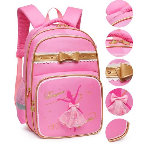  Moonmo Girls Waterproof Ballet Girl Dancing Princess School Backpack Bookbag