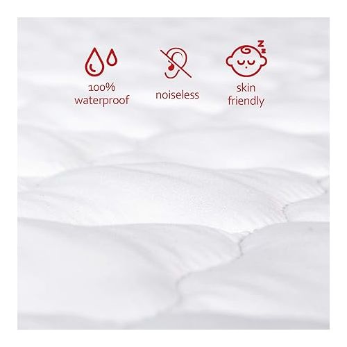  Waterproof Pack and Play Mattress Pad Sheets Fitted 2 Pack, Cotton Fabric Pack and Play Protector, Fits Graco Play Yard, Baby Mini Crib Sheet Cover