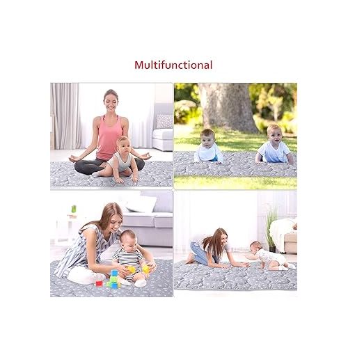  Baby Play Mat Extra Thick, Large, Crawling Mat Non Slip Cushioned Baby Mats for Playing 78.5x55 Inches, Baby Playmat Floor Mat for Babies, Toddlers