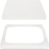 Pack N Play Sheets for 4moms, Cotton Pack N Play Sheets Cover Compatible with 4moms Breeze Plus Playard & Breeze GO Playard, Playard Sheet Fits 28 x 40 Inch Mattress,White