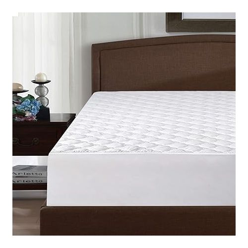  Queen Mattress Pad Thick Quilted Mattress Topper Air Mattress Cover, Super Soft Breathable and Noiseless Down Alternative Fiber Extra Thick Mattress Pad with Deep Pocket Fits up to 23 Inch Mattress