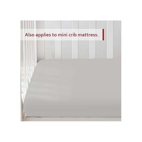  Pack and Play Sheets Fitted, 100% Cotton, Compatible with Graco Pack n Play, Ultra Soft Breathable Mini Crib Sheets, Convertible Playard Mattress Cover, Hypoallergenic Playard Playpen Sheets, Grey