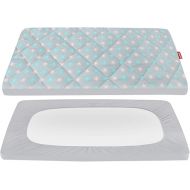 Pack and Play Sheet Quilted, Breathable Thick Play Yard Playpen Sheets, Lovely Print Mattress Pad Cover 39