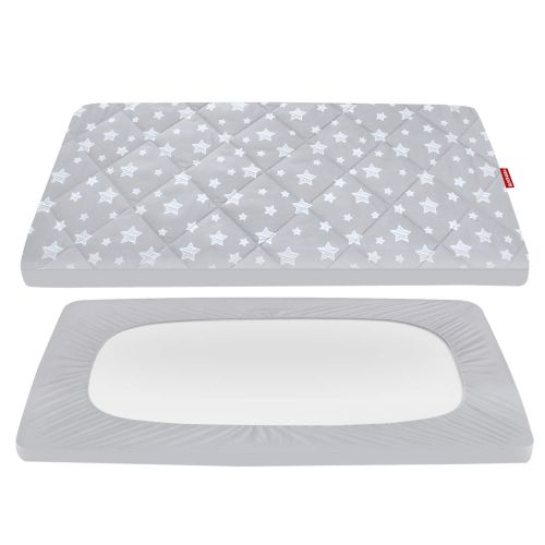  Moonsea Pack and Play Sheet Quilted, Breathable Thick Playpen Sheets, Lovely Print Mattress Cover 39×27×5 Fits Portable Mini Cribs, Suitable for Graco Play Yards and Foldable Mattress Pack