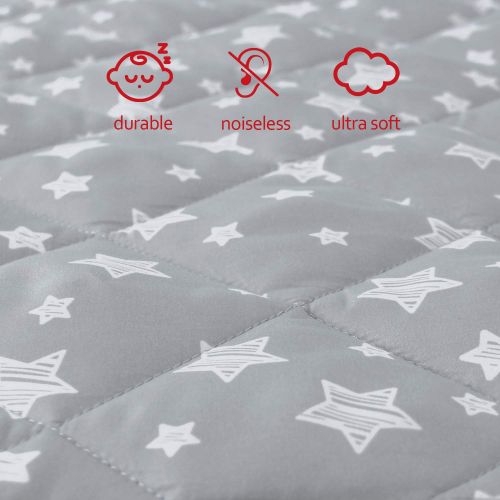  Moonsea Pack and Play Sheet Quilted, Breathable Thick Playpen Sheets, Lovely Print Mattress Cover 39×27×5 Fits Portable Mini Cribs, Suitable for Graco Play Yards and Foldable Mattress Pack