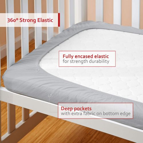  Moonsea Pack and Play Sheet Quilted, Breathable Thick Playpen Sheets, Lovely Print Mattress Cover 39×27×5 Fits Portable Mini Cribs, Suitable for Graco Play Yards and Foldable Mattress Pack