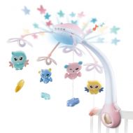 Moonvvin Baby Crib Musical Mobile Hanging Rotating Cute Animals Toys with Light Projector