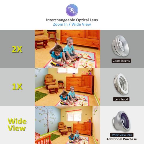  Video Baby Monitor 2 Cameras, Split Screen by Moonybaby, Pan Tilt Camera, 170 Degree Wide View Lens Included, 4.3 inches Large Monitor, Night Vision, Temperature, 2 Way Talk Back,