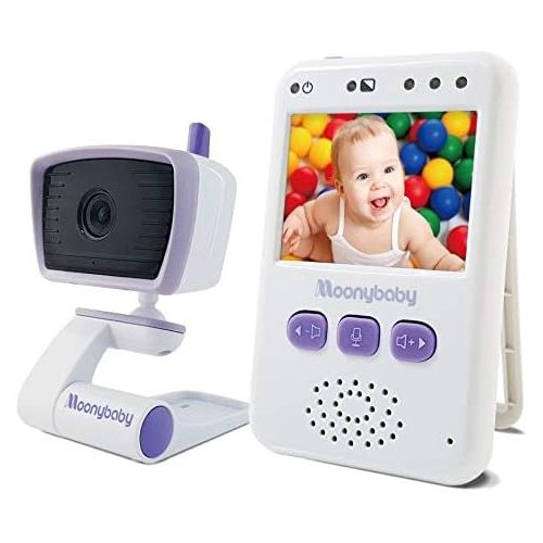  [아마존베스트]Baby Monitor with Camera and Audio by Moonybaby, Long Battery Life, Long Range, Non-WiFi, Color Screen, Auto Night Vision, 2 Way Talk Back, Zoom in, Power Saving and VOX, Voice Act