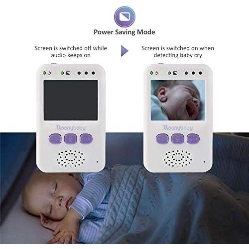  [아마존베스트]Baby Monitor with Camera and Audio by Moonybaby, Long Battery Life, Long Range, Non-WiFi, Color Screen, Auto Night Vision, 2 Way Talk Back, Zoom in, Power Saving and VOX, Voice Act