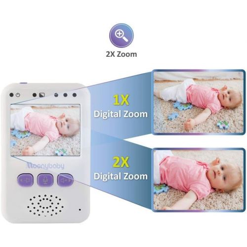  [아마존베스트]Baby Monitor with Camera and Audio by Moonybaby, Long Battery Life, Long Range, Non-WiFi, Color Screen, Auto Night Vision, 2 Way Talk Back, Zoom in, Power Saving and VOX, Voice Act
