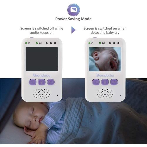  [아마존베스트]Baby Monitor with Camera and Audio by Moonybaby, Long Battery Life, Long Range, Non-WiFi, Color Screen, Auto Night Vision, 2 Way Talk Back, Zoom in, Power Saving and VOX, Voice Act