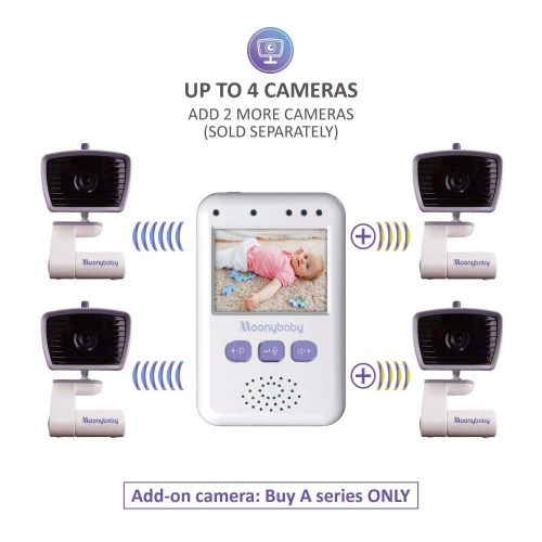  Moonybaby $79.99 Today!! MoonyBaby Handheld Compact Video Baby Monitor, 2 Cameras Pack, EasyCarry, Pocket-Sized Full Color Screen, AUTO Night Vision, Talk Back, Zoom-in, Long Range and Big B