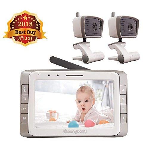  Moonybaby MoonyBaby 5 Large LCD Two Cameras Pack Video Baby Monitor Long Range with Automatic Night...