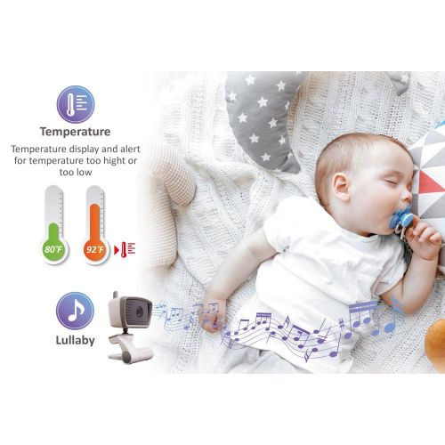  Moonybaby MoonyBaby 4.3 Inches Large LCD Video Baby Monitor Two Cameras Pack with VOX Mode, AUTO Night Vision & Temperature Monitoring, Two Way Talkback System (MANUALLY Rotated Camera)