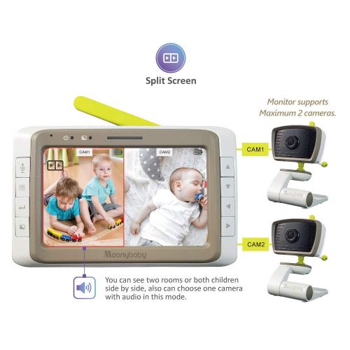  Moonybaby MoonyBabyB Series Add-On Camera Unit for Wide Angle Video Baby Monitor, This Model Supports Maximum 2 Cameras. (55935 BV, 55935 BV-2T)