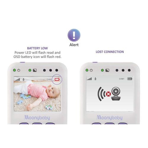  Moonybaby Handheld Compact Digital Video Baby Monitor, EasyCarry, Full Color Screen, AUTO Night Vision, Talk Back, Zoom-in, Long Range, Big Battery. Add-on Camera Available