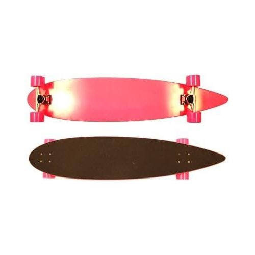  Moose Pintail Longboard Dipped Pink/Black Grip Complete Skateboard Cruiser