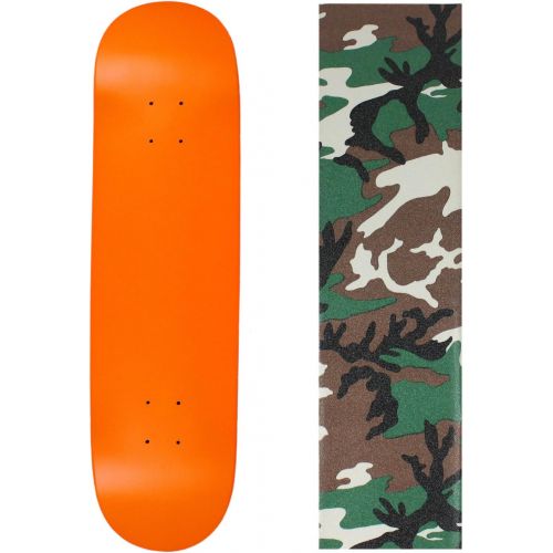  Moose Skateboard Deck Pro 7-Ply Canadian Maple NEON Orange with Griptape