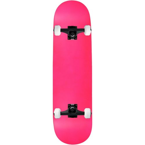  Moose Complete Skateboard NEON Pink 7.5 Black/White Assembled